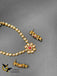 Flower stones Kundan stones with ruby stones necklace set