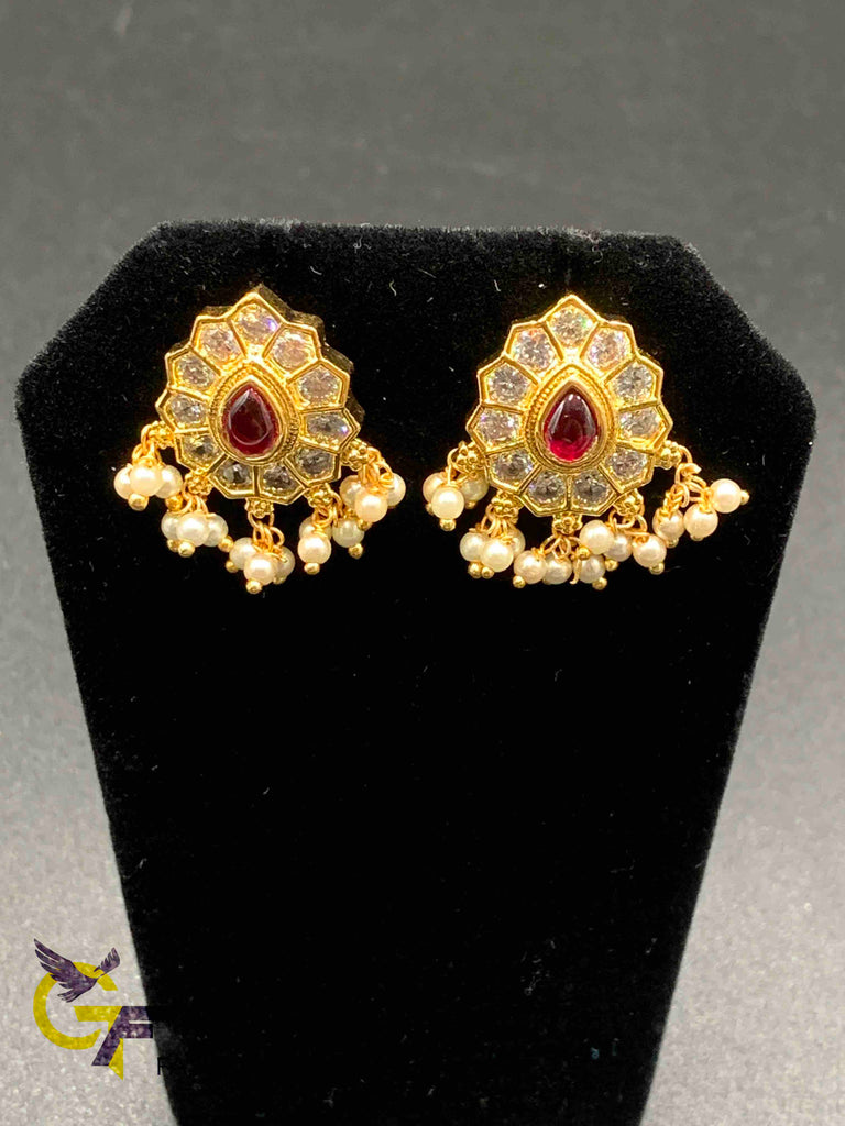 Cz Stones and Multicolor Stones stud type earrings