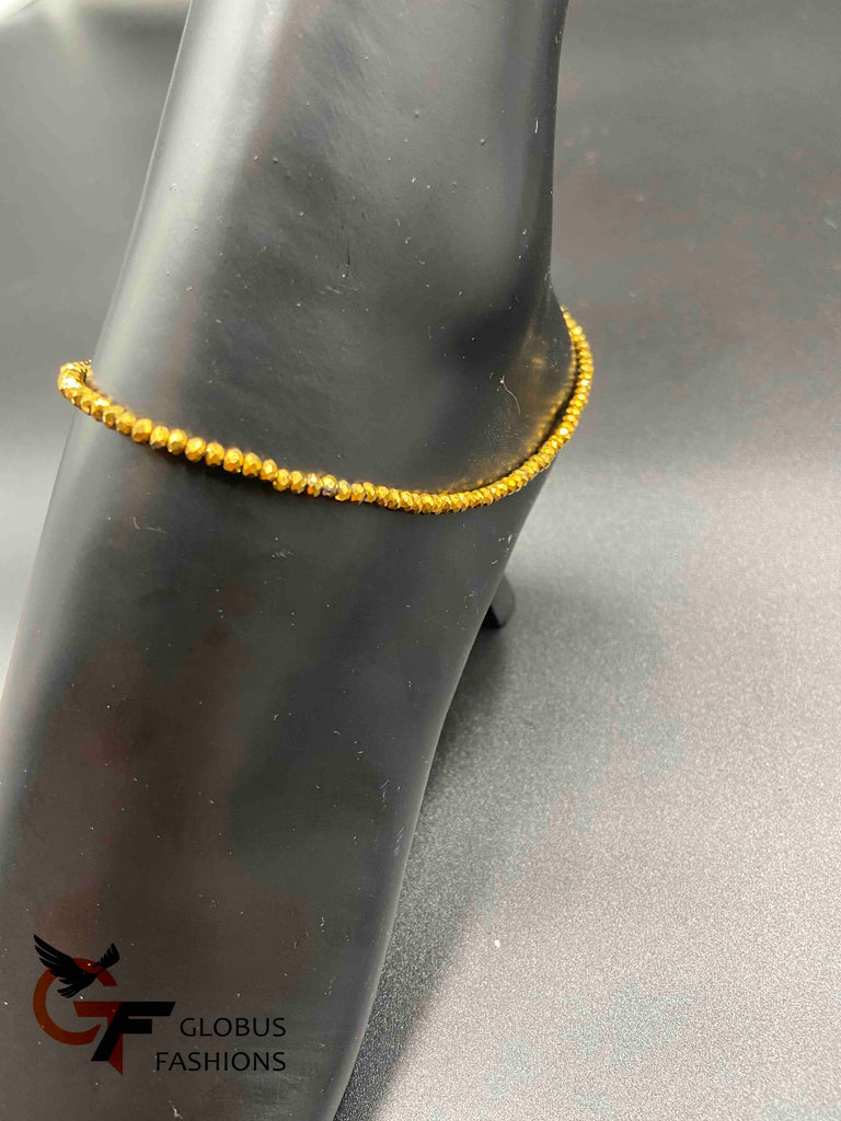 1 mm size gold Crystal anklet