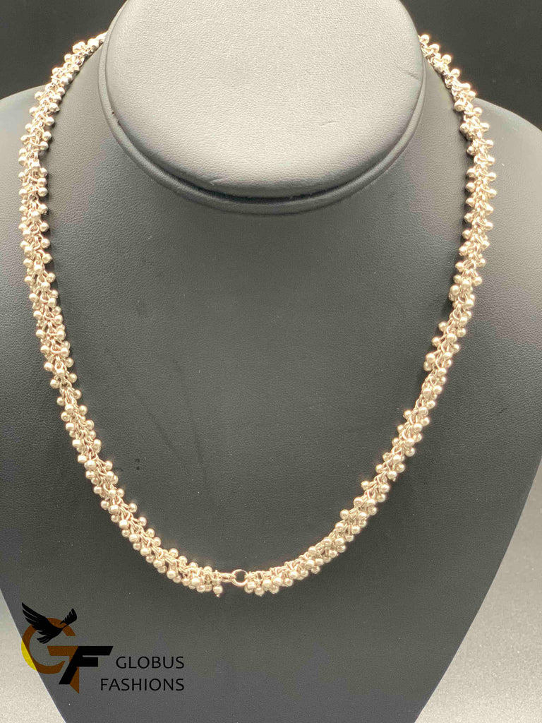 Silver fancy beads plain chain