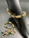 Multicolor beads with cz stones bead elastic anklets