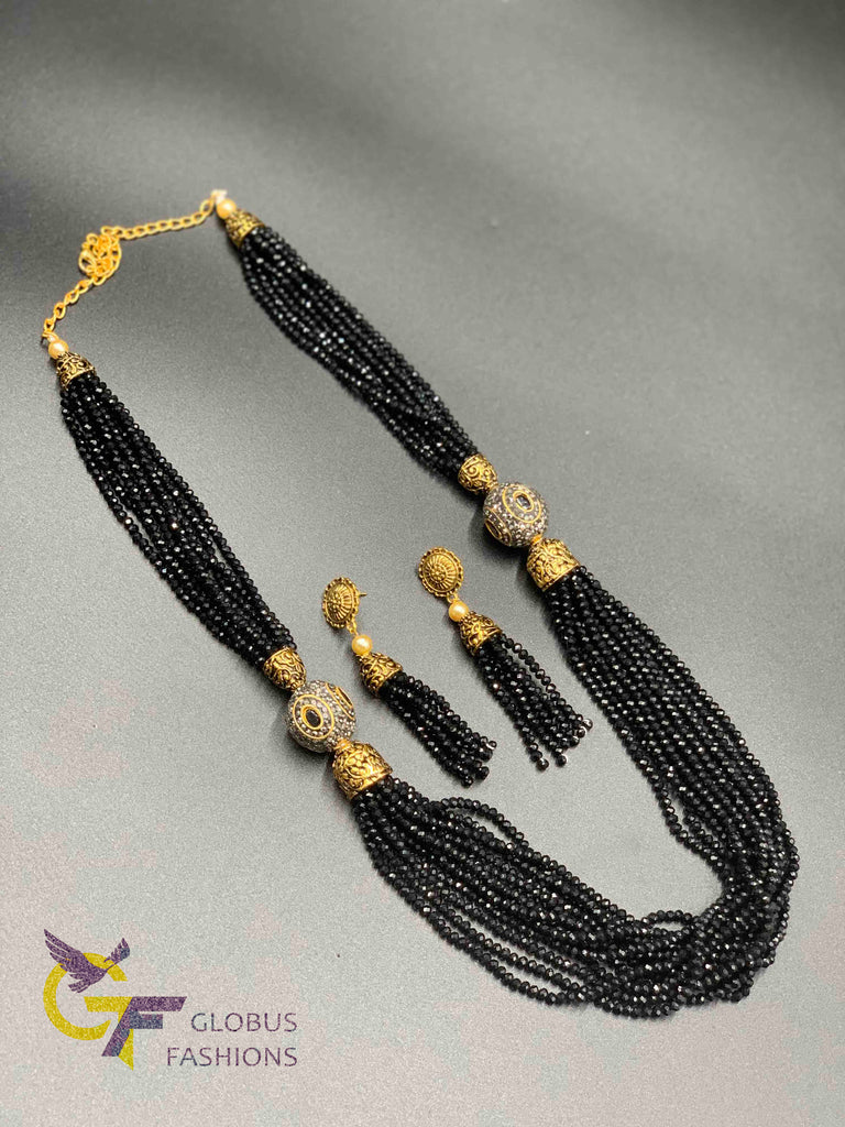 Full crystal black beads chain