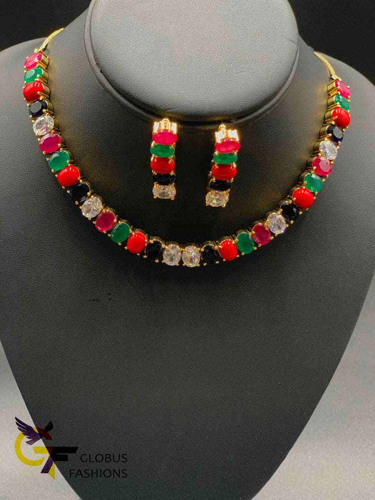 Cute multicolor stones necklace set