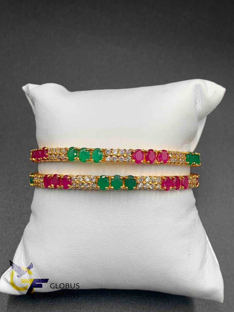 Multicolor stones set of two bangles