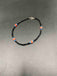 Black and blue crystal beads with pink coral beads single anklet