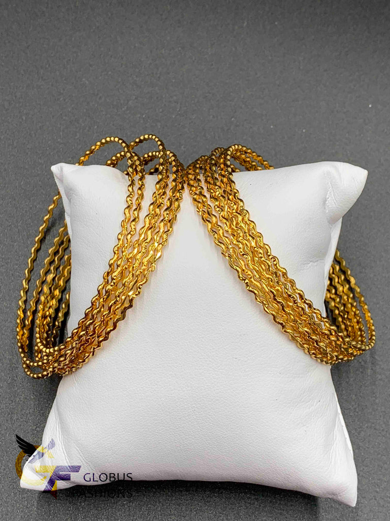 Plain gold zigzag design set of 24 bangles