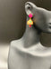 Leaf design multicolor stones jumka earrings