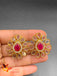 Cute uncut cz stones with ruby and sapphire stones big earrings