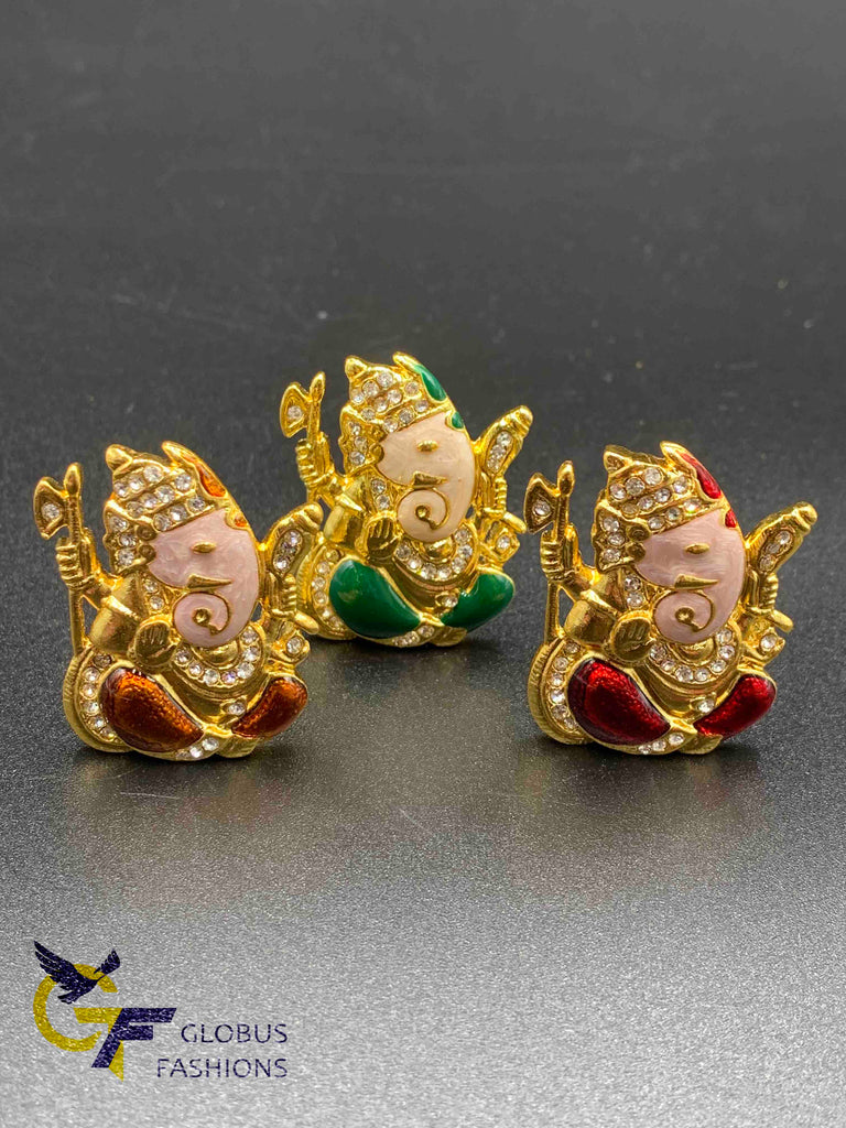 Small handmade enamel paint Ganesh idols