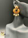 Flower design multicolor stone with pearls chandbali earrings