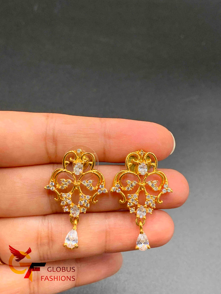 Buy Simple Small Stone Stud Earrings Gold Designs Online