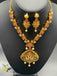 Beautiful peacock and flower design cz stones with ruby and pearls necklace set