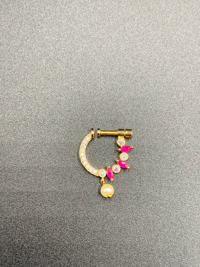 Stones with Pearls pressing nose rings