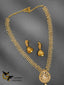 Cz stones peacock design long necklace with matching jumka earrings