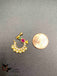 Bird design multicolor Stones and Pearls nose rings