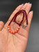 Maroon crystal beads with pink coral  beads single anklet