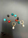 Small ring type earrings with multicolor Stones detachable Danglings