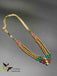Gold beads and multicolor beads with cz stones balls three string chain