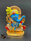 Blue with green enamel hand-painted Ganesh idol