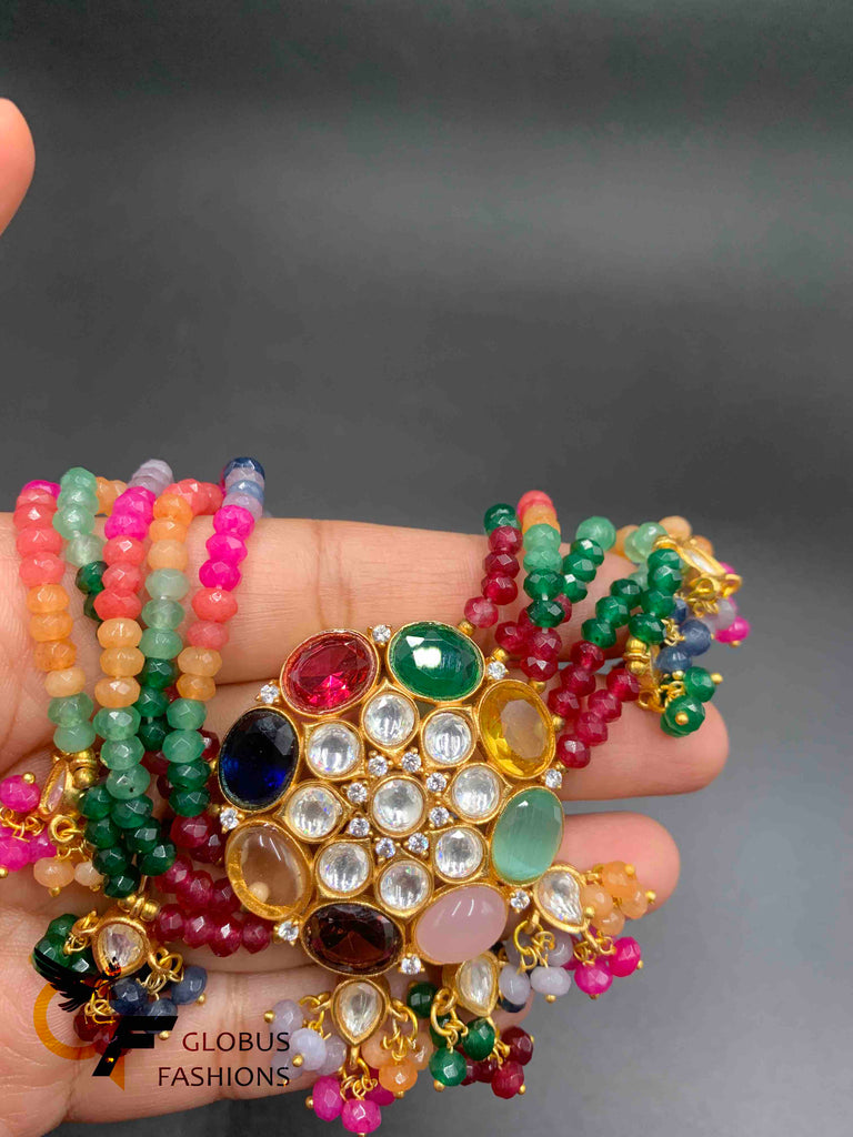 Multicolour Beads Necklace,Bracelet & Earrings Combo – Abdesignsjewellery