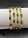 Emerald and cz stones set of four bangles