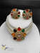Pearls with navarathna Stones pendant with earrings chocker set