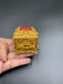 Siva & Parvathi parivar print with ruby stones square shape kumkum & Turmeric box