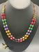 Multicolor stones with emerald stones double line beads chain