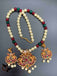 Multicolor stones Peacock design antique pendant set with pearls chain