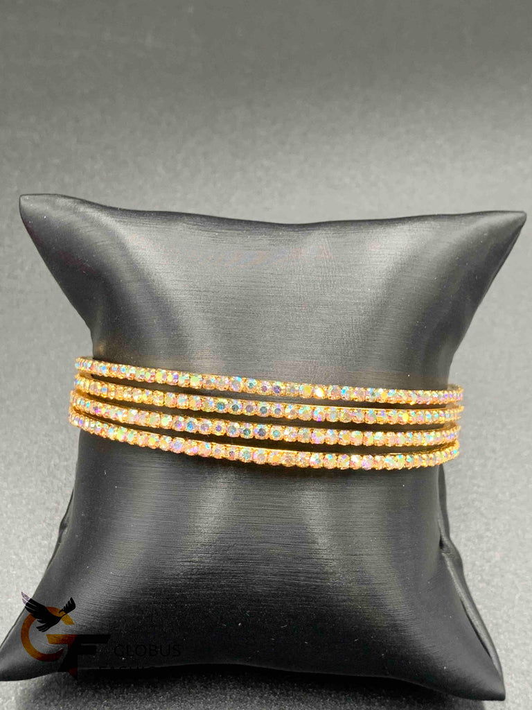 Cz stones glitter type set of four bangles