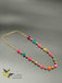 Square share natural multicolored beads with gold beads single line chain