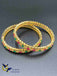 Three lines multi-color stones set of two bangles
