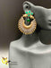 Emerald stones German silver chandbali type earrings