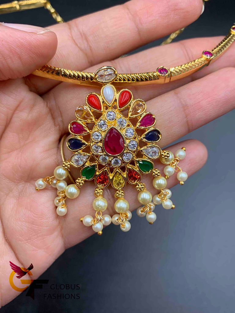 Buy 22Kt Regal Kundan Kante Gold Necklace 129VG513 Online from Vaibhav  Jewellers
