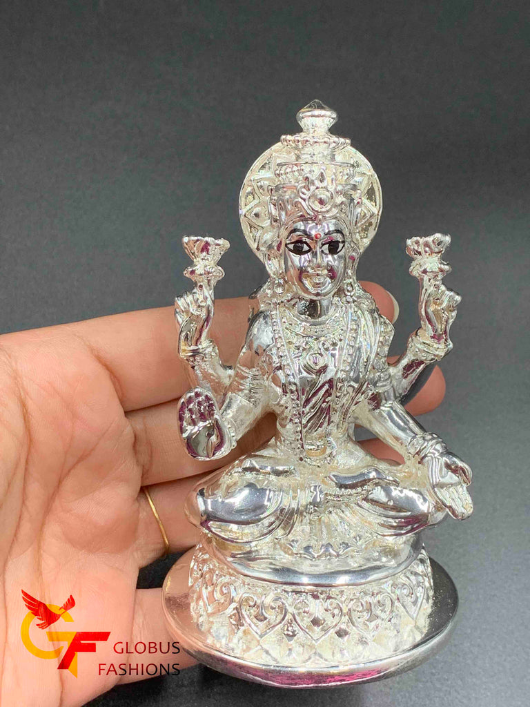 Full silver-coated Lakshmi God idol