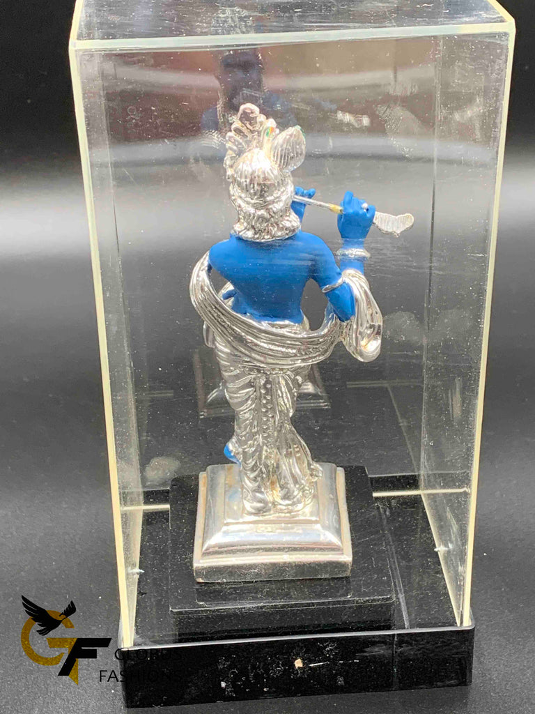 Blue enamel paint with silver coated lord kisha idol with securely covered fiberglass