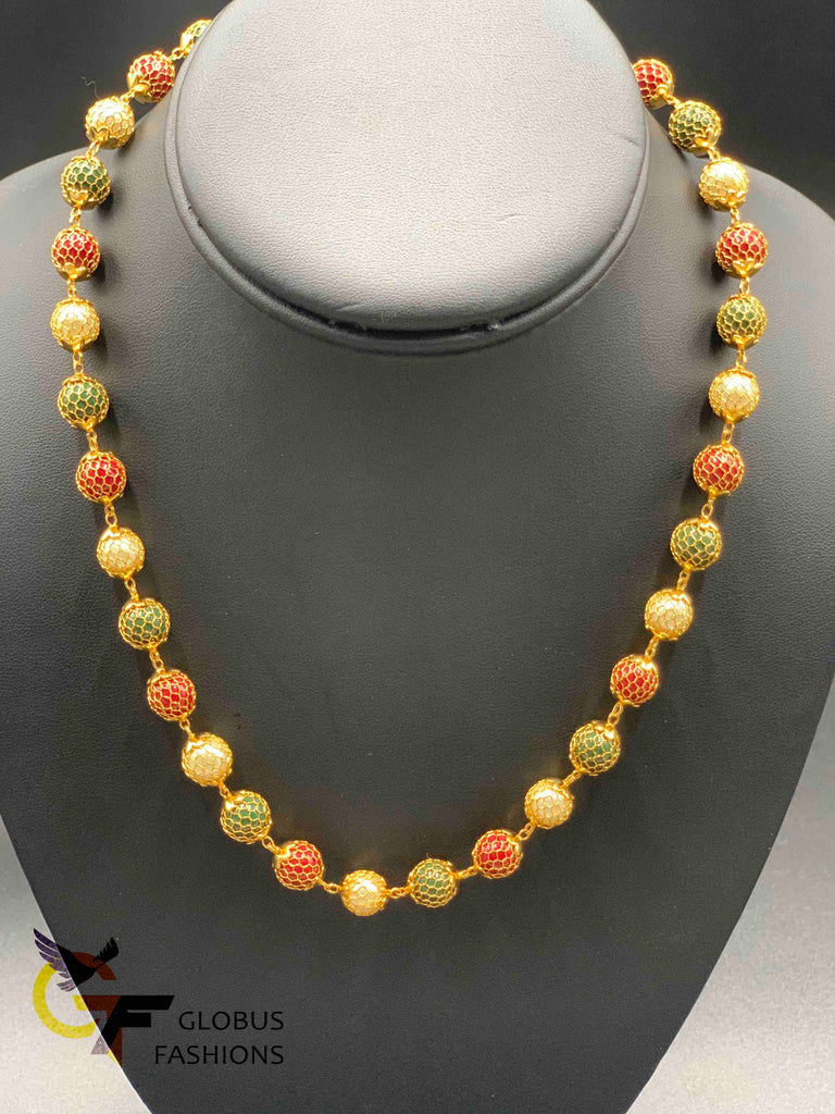 Multicolor beads with pearls chain set