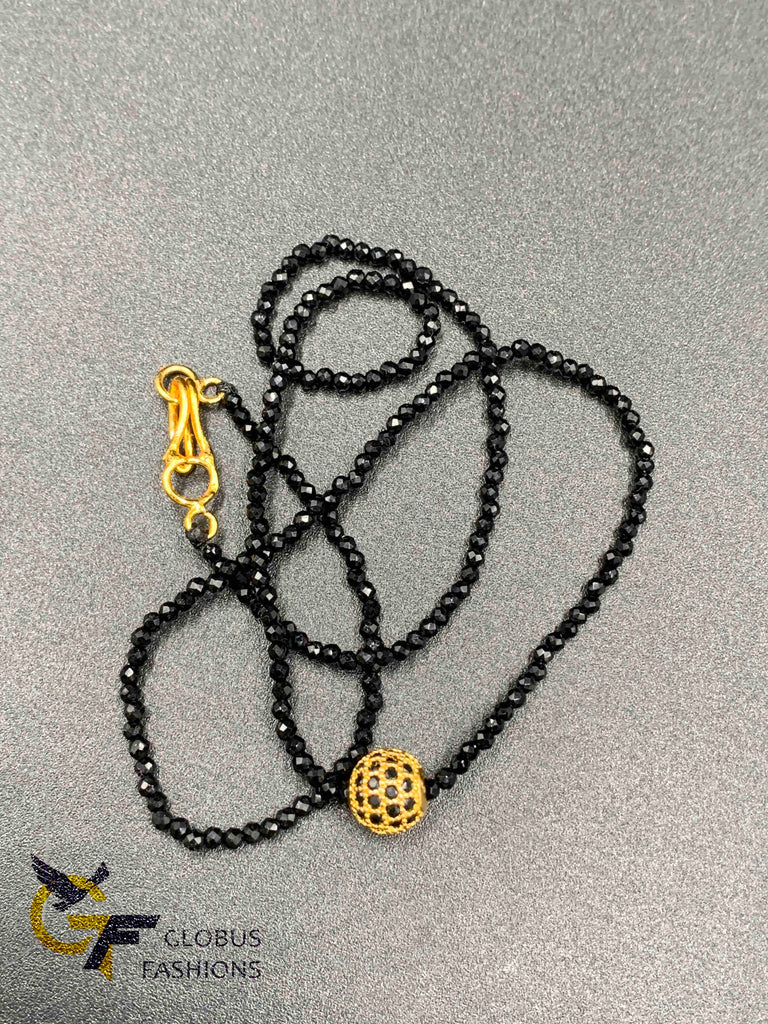 Single line black Diamond beads chain with black stones small ball