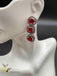Oxidized German silver ruby and black stones earrings