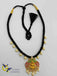 Traditional lakshmi print and multicolor stones pendant with black thread chain