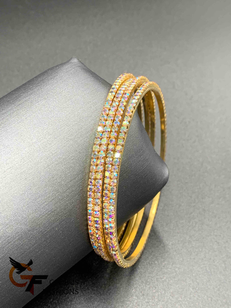 Cz stones glitter type set of four bangles