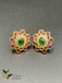 Emerald and Ruby Stones with cz Stones stud type earrings