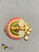 Cute peacock design multicolor stones with a pearls hair clip