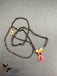 Single line black beads chain with Ruby Stones pendant