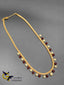 Cute cz stones mesh chain with ruby and pearls