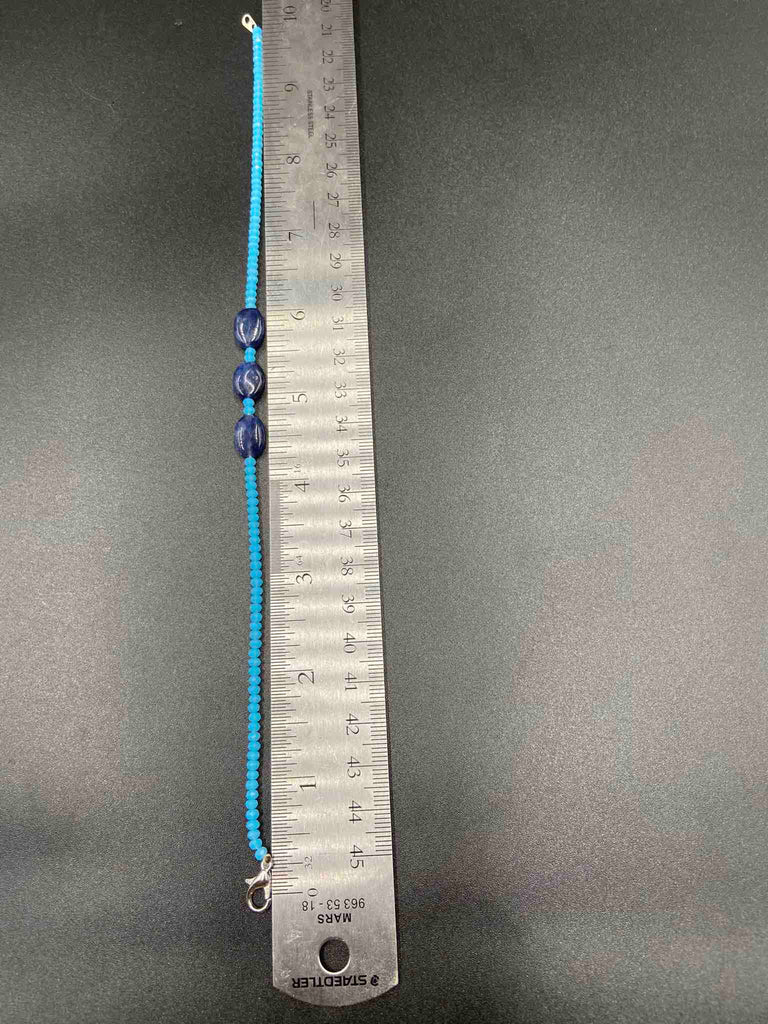 Blue Crystal beads single anklet