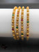 Traditional antique look multicolor Stones with Polki Stones set of 4 bangles