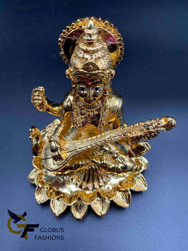 Full gold big size goddess Saraswathi Devi idol