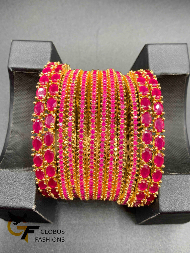 Full traditional Ruby stones set of bangles  Handmade jewelry