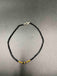Black crystal with gold  beads single anklet